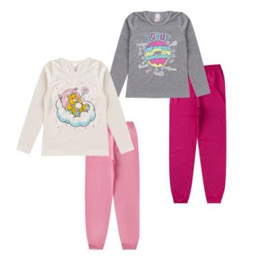 Imagem de Kit 2 Pijama Juvenil Feminino Manga Longa Estampado e Calça - Paty Sho