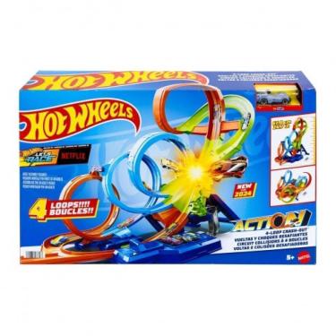 Imagem de Conjunto De Pistas Hot Wheels 4 Loop Crash Out Mattel Hxr70