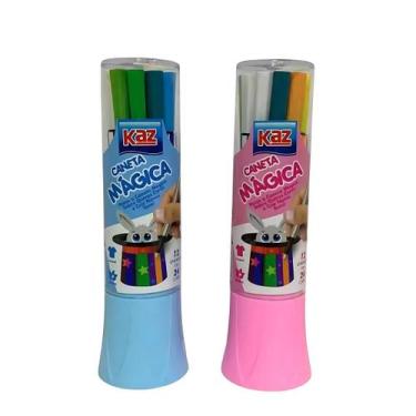 Imagem de Caneta Hidrográfica Mágica Colorida Material Escolar Durável - Kaz, Ro