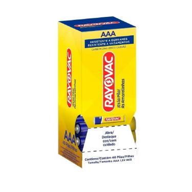 Imagem de Pilha Zinco Aaa4 Rayovac Amarelinhas Tubo Com 40 Unidades f108