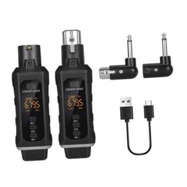 Imagem de menolana Transmissor de guitarra e receptor de adaptador XLR sem fio com tela LED Adaptador de microfone sem fio para graves elétricos, com 1 Transmissor