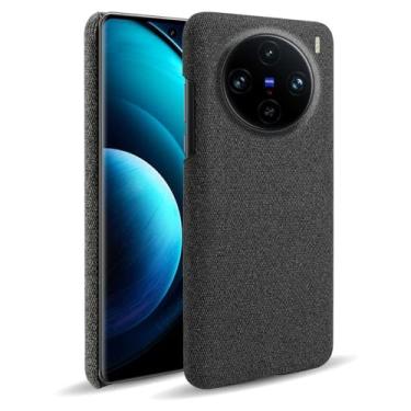 Imagem de Capa para vivo X100 PRO,Capa desenhada em lona,Case Protetora Ultrafina com Empunhadura Macia,Design em Tecido Antichoque e Antiarranhões-Black