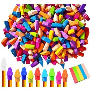 Imagem de Borrachas para lápis, borrachas a granel para lápis, pacote com 600 tampas de borracha, materiais escolares para professores, estudantes, sala de aula, casa e escritório