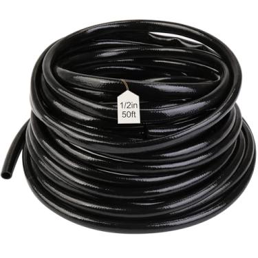 Imagem de Tubo de irrigação de 1/2 polegada 15,2 m, sistema de irrigação por gotejamento rígido PE para jardim, (0,52" ID X 0,60 ″ OD) linha de gotejamento preta, irrigação de jardim, sistema automático