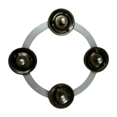 Imagem de Almencla 5.5 "Montável prato hi chapéu de pandeiro de tamborino Bright Som Conjunto de tambor acessório com sinos, Prata