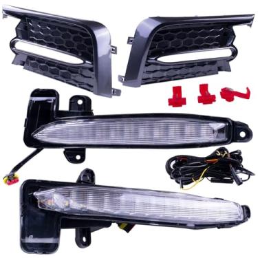 Imagem de Prefer Warehouse Um conjunto de luz de neblina LED sequencial de luz de neblina DRL TSL + capa + fiação compatível com Toyota Corolla SE XSE 2020-2023 substitui TO1039237 TO1038237 TO2562105 TO2563105