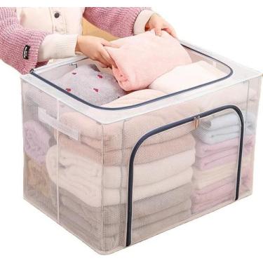Imagem de Caixa Organizadora Guarda Roupa Armário Edredom Coberta Toalha Lençol 