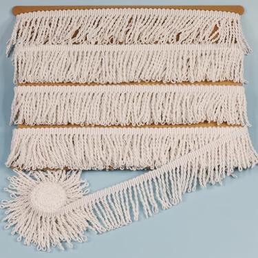 Imagem de 10 jardas 5 cm de largura, acabamento de franja de costura branca, borla de franja para saia vestido de casamento abajur decoração (branca)