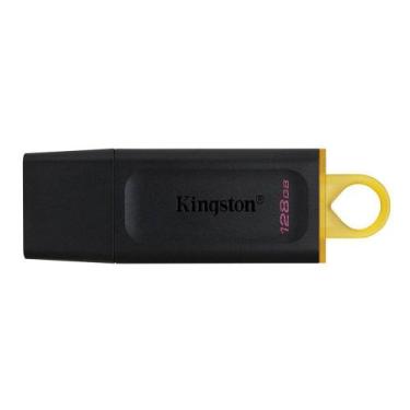 Imagem de Pen Drive DataTraveler Exodia 128GB Kingston com Conexão USB 3.2, Pret