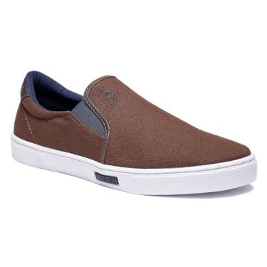 Imagem de Sapatenis Casual Masculino Polo Joy Tênis Slip On Iate sem Cadarço Cano Baixo Leve (Café, BR, Adulto, Numérico, 36)