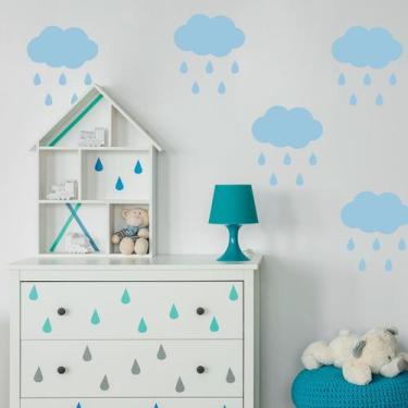 Imagem de Adesivo de Parede Cloud Rain Blue - Inove Papéis de Parede