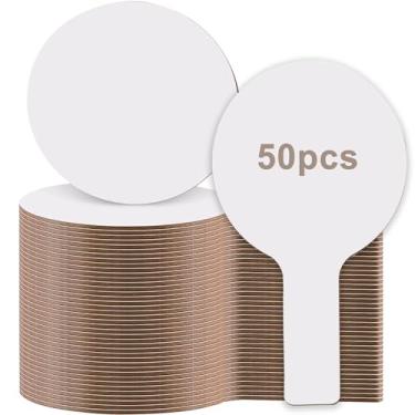 Imagem de 50 pás de resposta apagáveis a seco, mini quadros brancos, pás de dupla face, pás de leilão apagáveis a seco para estudantes, sala de aula, ensino, votação e respostas