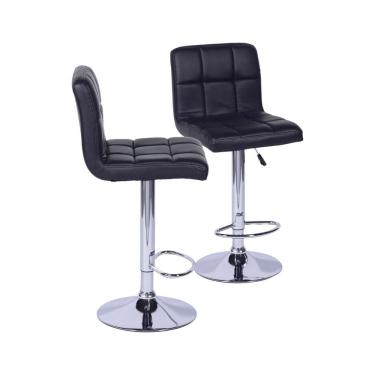 Imagem de kit 2 Banquetas Confort com Base em Aço Preta