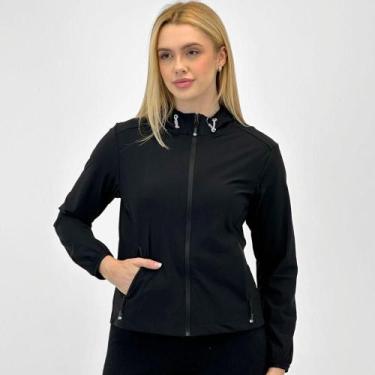 Imagem de Jaqueta Dunialin Corta Vento com Capuz Feminina, XL, Preto