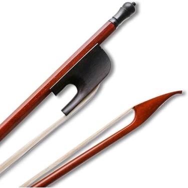 Imagem de 4/4 Tamanho Completo Violino Arco Estilo Barroco Arco De Pau-brasil Ébano Sapo Natural Branco Arco De Cabelo, white