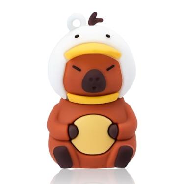 Imagem de leizhan Pen drive USB de 64 GB de alta velocidade pen drive bonito capivara modelagem bastão de memória adequado para crianças estudantes