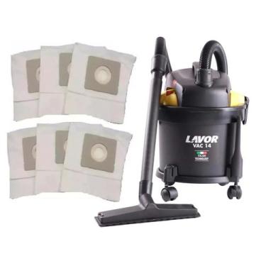 Imagem de Kit com 6 sacos descartaveis aspirador de pó lavor vac 14