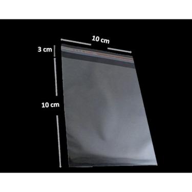 Imagem de Saco Adesivado Plástico Transparente Vabene 10x10+3cm 100 Unidades
