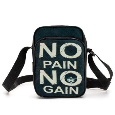 Imagem de Bolsa Transversal Shoulder Bag No Pain No Gain Gym Academia Pequena Ne