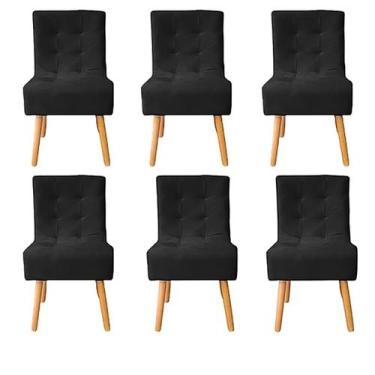 Imagem de Kit 6 Cadeiras Poltrona Sala de Jantar Penteadeira Reforçada Decorativ
