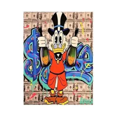 Imagem de Pintura Em Tela De Arte Grafite Do Pato Donald Decoração De Parede Par