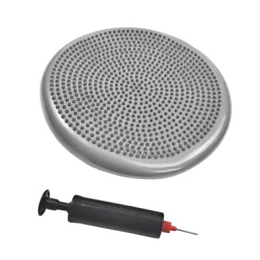 Imagem de Deevoka Tapete de equilíbrio para ioga, inflável, espesso, disco de equilíbrio, estabilidade, almofada plana para homens, mulheres, exercícios, adultos, Cinza