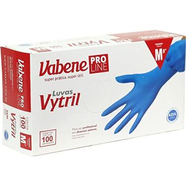 Imagem de Luva Descartável, Vabene, Vytril, M, Azul, Caixa com 100