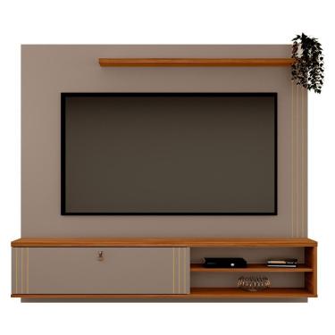 Imagem de Home Suspenso Laredo 160cm Grigio Fosco-cinamomo Mel Para Tv Até 65? - Mobler Grigio Fosco-cinamomo Mel