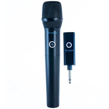 Imagem de Microfone Sem Fio Dinâmico leson ar100 wireless 1 canal 10 frequências função mute Digital 2.4 GHZ Preto
