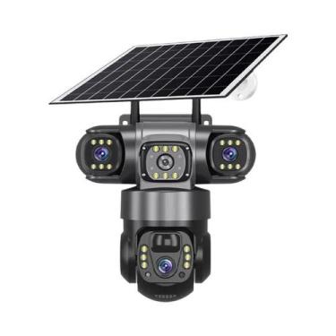 Imagem de Câmera IP Solar 6K 12MP Com Três Lentes 4G PTZ Externa Visão Noturna C