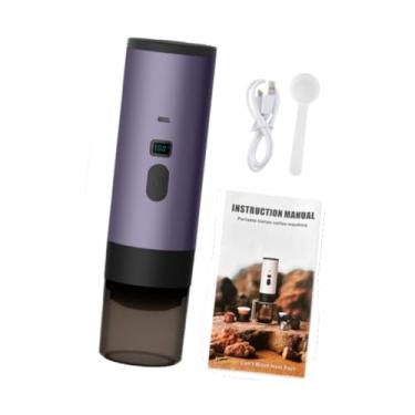 Imagem de IEUDNS Máquina de café em cápsulas, cafeteira de viagem, presente de aniversário, máquina de café expresso elétrica recarregável para camping e escritório, Roxo