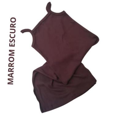 Imagem de Vestido T-shirt Feminino Canelado Manga Longa - Regata - Alça e curto 