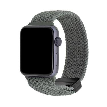 Imagem de Pulseira Tramada Com Fecho Magnético para Apple Watch 42/44/45/49 mm, Originais iPlace, Verde Militar