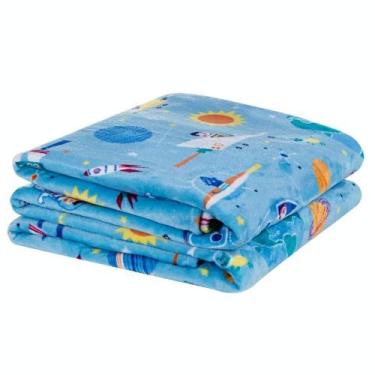 Imagem de Manta Solteiro Kids Flannel Microfibra 1 Peça Astronauta - BIA ENXOVAI