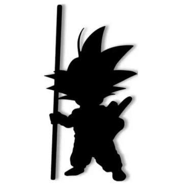 Imagem de Aplique de Parede em MDF Vazado Goku Dragon Ball Silhueta com fita dup