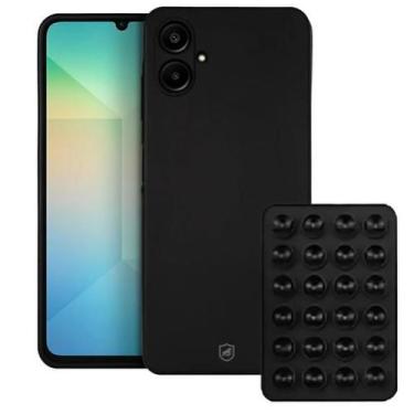 Imagem de Kit Capa Silicon Veloz para Samsung Galaxy A06 Ventosa Preta Gshield