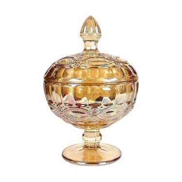 Imagem de Potiche Infinity De Vidro Com Pé Bomboniere Porta Doces 18cm - KeHome,