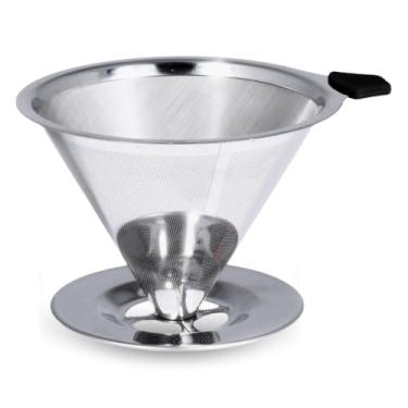 Imagem de Filtro de Café Inox Reutilizável Tamanho 103 Sustentável Durável, 1 Litro, Fácil de Limpar, Preserva o Sabor do Café.