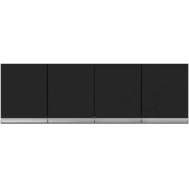 Imagem de Armário Aéreo Cozinha Adriana 4 Portas 160 Cm Preto - AJL MÓVEIS