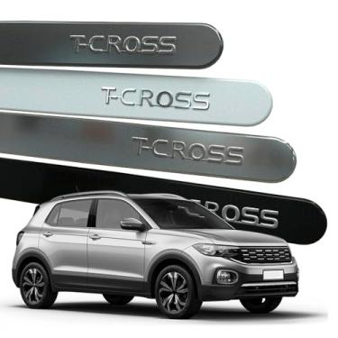 Imagem de Friso Lateral para T-cross 2019 a 2025 Escrita Cromada Alto Relevo (REDONDO, BRANCO PURO)