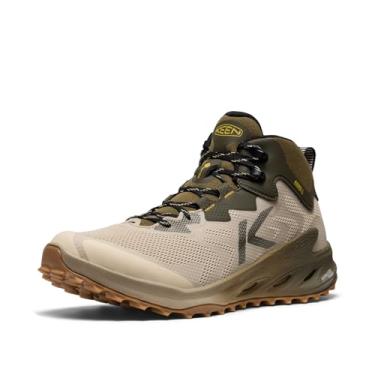 Imagem de KEEN Botas de caminhada masculinas Zionic Nxt de altura média à prova d'água para todos os terrenos confortáveis, Curry malhado/limão, 46