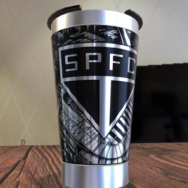 Imagem de Copo Térmico São Paulo, 473 ml, Preto, com Gravação a Laser