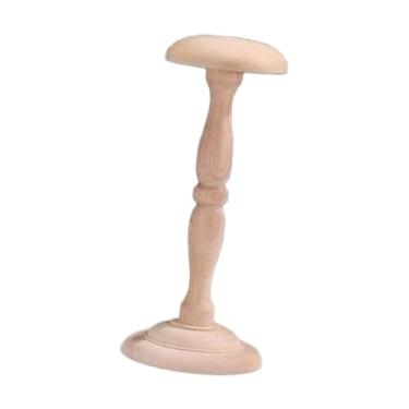 Imagem de WeiLaiKeQi Suporte de exposição de chapéus Cabide de chapéus leve em forma de cúpula Suporte de madeira Organizador de exibição para shopping Sala de estar Casa, M