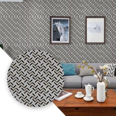 Imagem de Papel de Parede Adesivo Vinil PVC Decorativo Lavável Autocolante 5 Metros Estampa Zig Zag Fácil Aplicação (4)