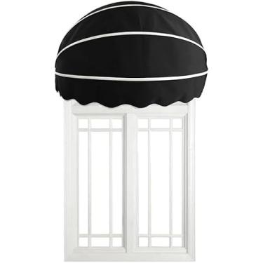 Imagem de Toldo De Cúpula De Lona, Dossel Fixo Ao Ar Livre, Toldo Retrátil Manual, Estrutura De Alumínio Dobrável, Tecido Resistente à água, Ideal Para Qualquer Janela Ou Porta, Black, 110cm