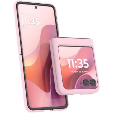 Imagem de Motorola Razr 2025/2024 Parfait Pink Capa protetora - Capa protetora rígida e leve de policarbonato com ajuste preciso, proteção contra quedas e resistente a arranhões para Moto Razr 2025/2024 (não