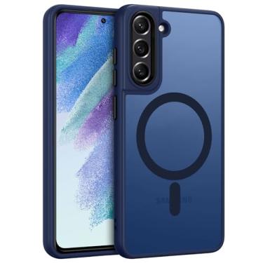 Imagem de ROUMAYMAY Capa magnética para Samsung S21 FE, [compatível com MagSafe] Capa protetora de grau militar, fina, translúcida, fosca, lisa, feminina, masculina, Samsung Galaxy S21 FE, capa de 6,4 polegadas