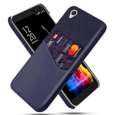 Imagem de Capa para Asus Zenfone Lite L1 (ZA551KL),Tela e tampa de couro PU,Antideslizante,360°cobertura completa à prova de choque com 1 slot de cartão atrás,Prevenção de queda-Blue