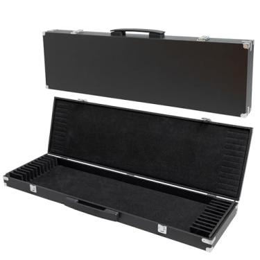 Imagem de MI&VI Estojo de couro clássico com laço para (12) doze laços de violino, viola ou violoncelo com alças resistentes | Travas fortes | Amortecimento interior de veludo firme - da MIVI Music