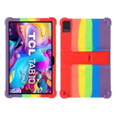 Imagem de Capa de silicone Thicken Cornors com suporte para TCL Tab 10 Gen 2 Case 8496G 10,4 polegadas Tablet PC protetor macio à prova de choque (cor)